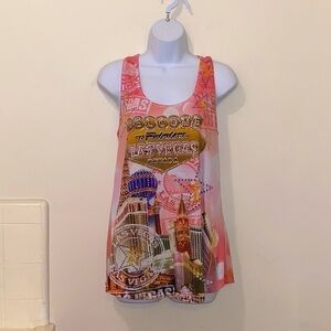 Women’s Banana Expression Beaded Las Vegas Strip Graphic Tank Top